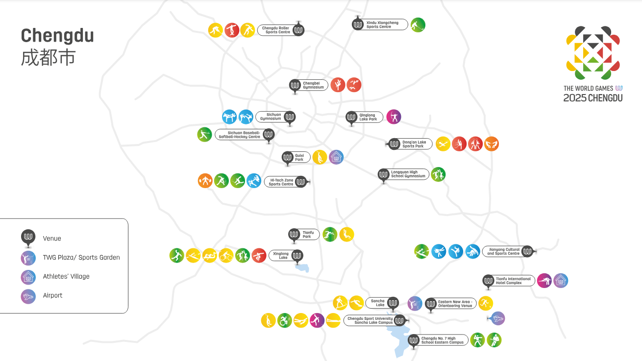 #RoadToChengdu2025: Véglegesítették a jövő évi Világjátékok helyszíneit és versenyprogramját